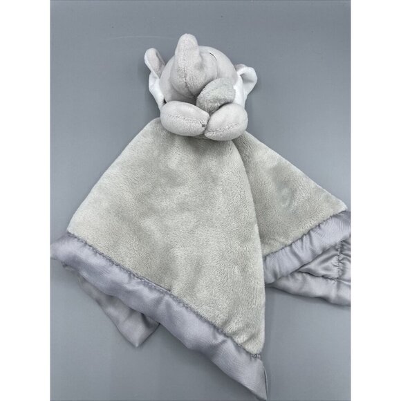 Carter's Gray Elephant Plush Lovey Security Blanket Silky 14" Square Baby Toy - Picture 3 of 4